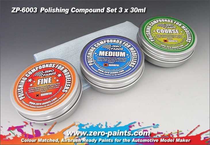 Ensemble de pâte à polir Zero Paints ZP-6003 (3 grains + chiffon)
