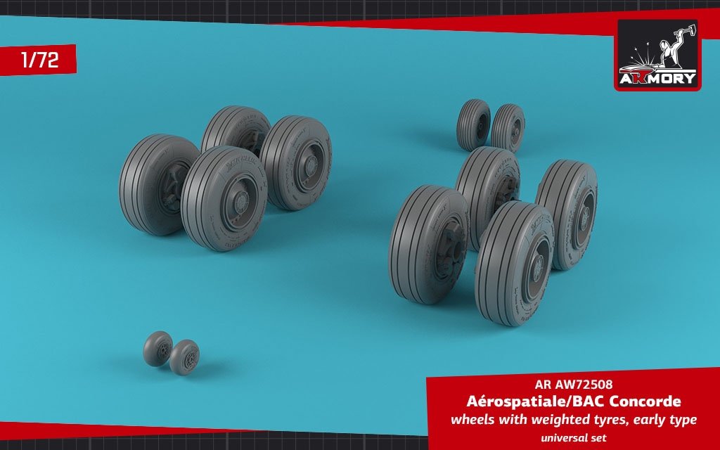 Roues de Concorde Armory Models AW72508 avec pneus lestés, échelle 1/72 (début de la série) – image 2