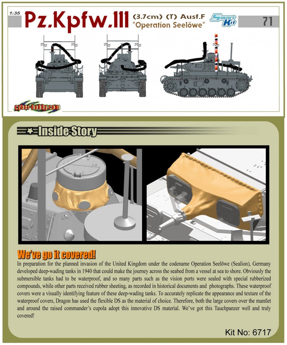 Cyber ​​​​Hobby 6717 Pz. Kpfw. 111(3,7 cm)(T) Ausf. F, Opération Seelowe (1/35) – image 3