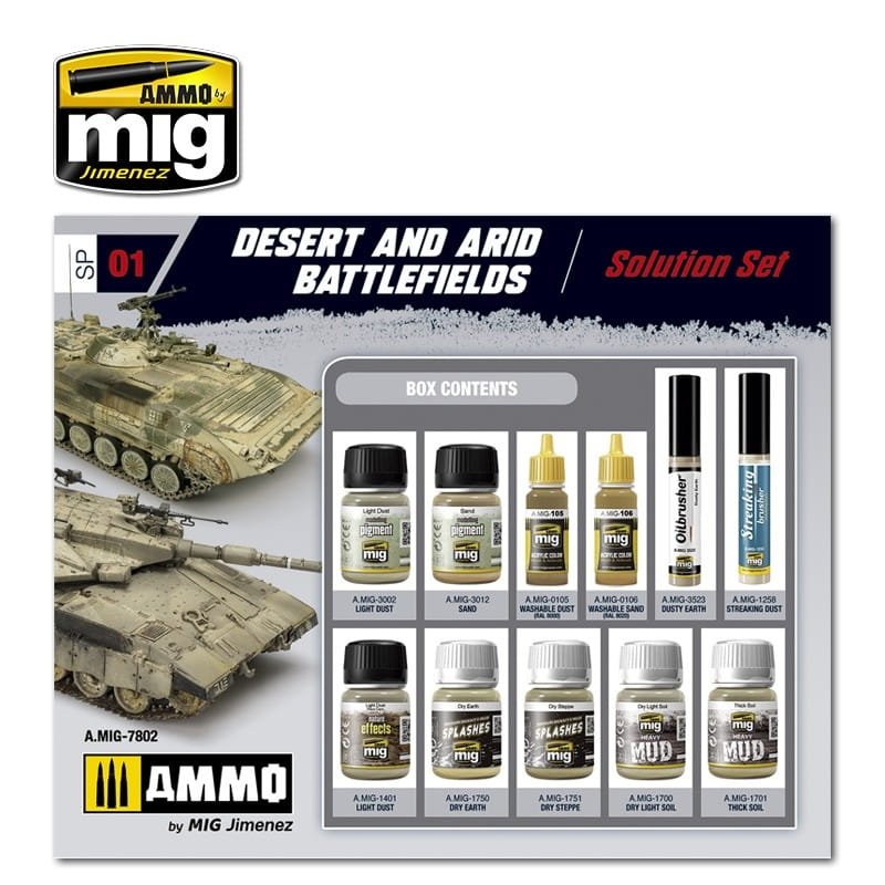 AMMO de Mig Jimenez 7802 - Super Pack Désert et Champs de Bataille Arides - Kit de Solution - Kit de Vieillissement – Bild 2