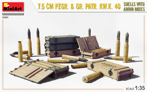 MiniArt 35381 7,5 cm PzGr. &amp;amp; Gr. KwK 40 Obus avec Boîtes de Munitions 1/35 – Bild 2