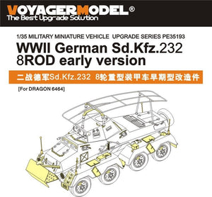 Maquette Voyager PE35193 Sd.Kfz.232 8 ROD allemand de la Seconde Guerre mondiale, version initiale, pour kit TAMIYA au 1/35