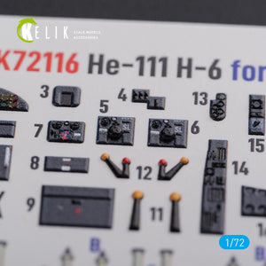 Décalcomanies 3D intérieures KELIK K72116 He-111 H6 pour maquette Airfix au 1/72 – immagine 5