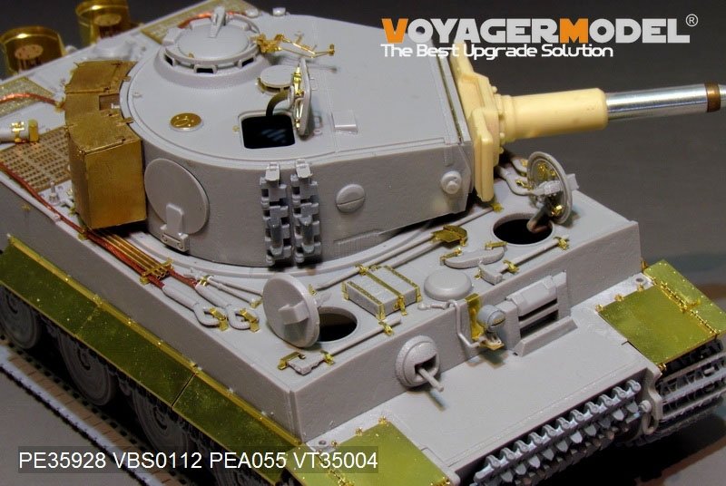 Maquette Voyager PE35928 Char Tiger I allemand de la Seconde Guerre mondiale, production tardive, pour TRUMPETER 09540, échelle 1/35 – immagine 17