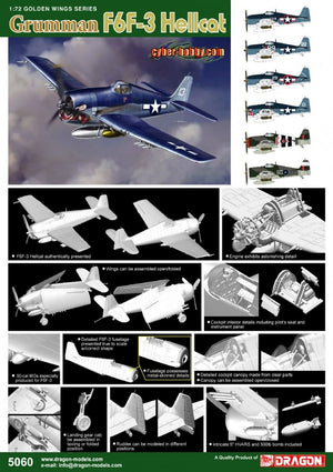 Dragon 5060 Grumman F6F-3 Hellcat (Série Golden Wings) 1/72 – image 2