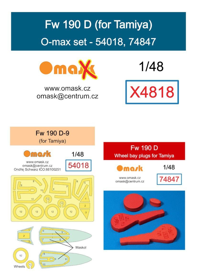 Kit Omask X4818 Fw 190D O-max pour Tamiya 1/48