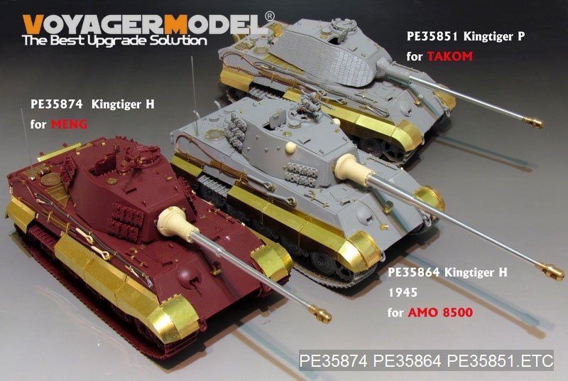Maquette Voyager PE35864 KINGTIGER allemand de la Seconde Guerre mondiale, version finale, pour MIG AMO, échelle 1/35 – image 12