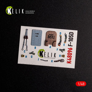 KELIK K48096 F-105D Thunderchief - interior 3D decals for HobbyBoss kit 1/48 – zdjęcie 3