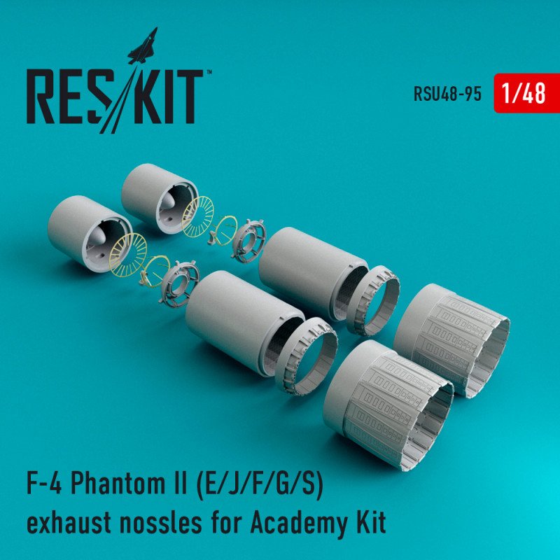 RESKIT RSU48-0095 Embouts d'échappement F-4 E/J/F/G/S Phantom II pour maquette Academy au 1/48