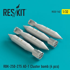 RESKIT RS32-0142 RBK-250-275 AO-1 Bombe à fragmentation (4 pièces) 1/32