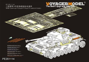 Maquette Voyager PE351114 Panzer IV Ausf. H allemand de la Seconde Guerre mondiale, version de base (pour BORDER BT-005), échelle 1/35