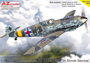 Maquette AZ7662 Messerschmitt Bf.109E-4 Force aérienne slovaque, échelle 1/72