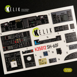 KELIK K35012 SH-60F OCEAN HAWK - Décalcomanies 3D pour intérieur de la maquette KITTY HAWK au 1/35 – image 4