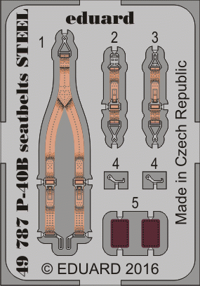 Ceintures de sécurité Eduard 49787 P-40B STEEL AIRFIX 1/48