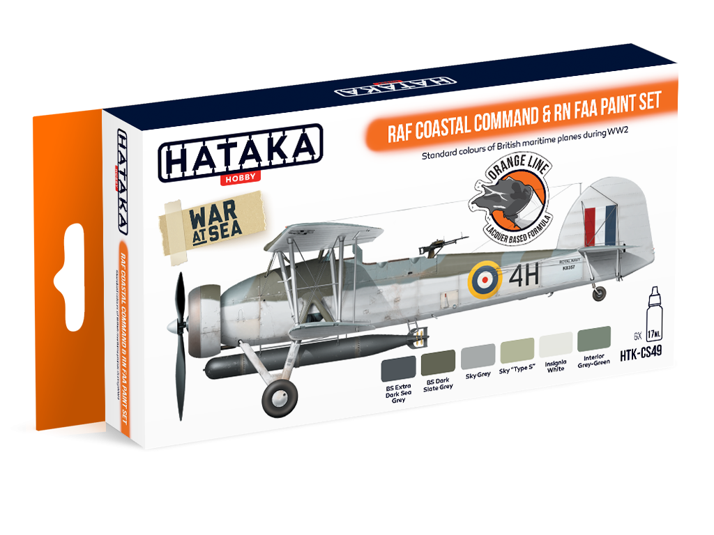 Hataka HTK-CS49 ORANGE LINE – RAF Coastal Command &amp;amp; RN FAA paint set 6x17ml