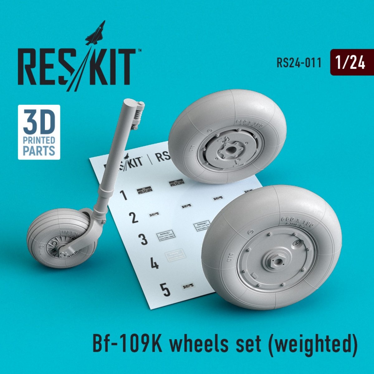 RESKIT RS24-0011 BF-109K JEU DE ROUES (LESTÉ) 1/24
