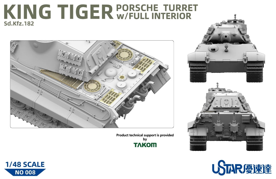 Suyata NO-008 King Tiger Tourelle Porsche avec intérieur complet 1/48 – Bild 3