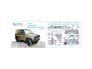 Quinta Studio QD43003 UAZ-469 3D-Printed &amp;amp; coloured Interior on decal paper (Zvezda) 1/43 – zdjęcie 12