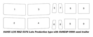 Trumpeter 01065 MAZ-537G Type de production tardive avec semi-remorque ChMZAP-9990 1/35  – immagine 5