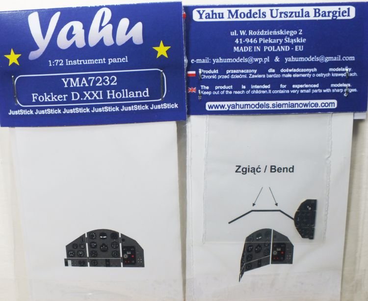 Yahu YMA7232 Fokker DXXI Dutch (MPM / Special Hobby) 1/72 