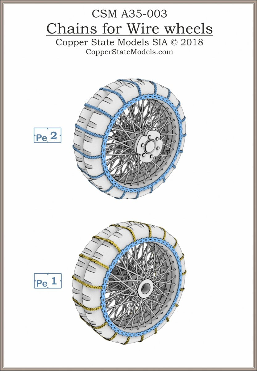 Chaînes Copper State Models A35-003 pour roues à rayons 1/35 – immagine 3