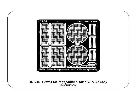 Aber 35G36 Grilles pour Jagdpanther Ausf.G1 et G2 early (Takom) 1/35  – Bild 3