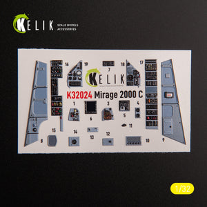 KELIK K32024 Mirage 2000C - décalcomanies 3D intérieures pour maquettes Kitty Hawk/Zimi au 1/32 – image 2