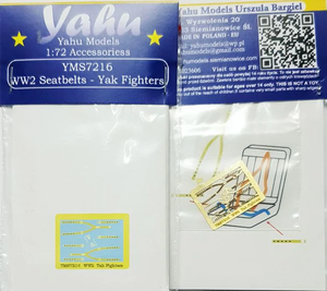 Ceintures de sécurité Yahu YMS7216 pour Yak Fighters de la Seconde Guerre mondiale, échelle 1/72