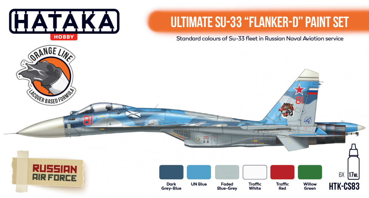 Hataka HTK-CS83 Ultimate Su-33 Flanker-D ensemble de peinture 6x17ml – Bild 2