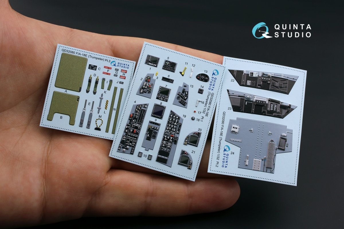 Intérieur imprimé en 3D et coloré sur papier décalcomanie Quinta Studio QD32080 F/A-18E (pour maquette Trumpeter) 1/32 – image 2