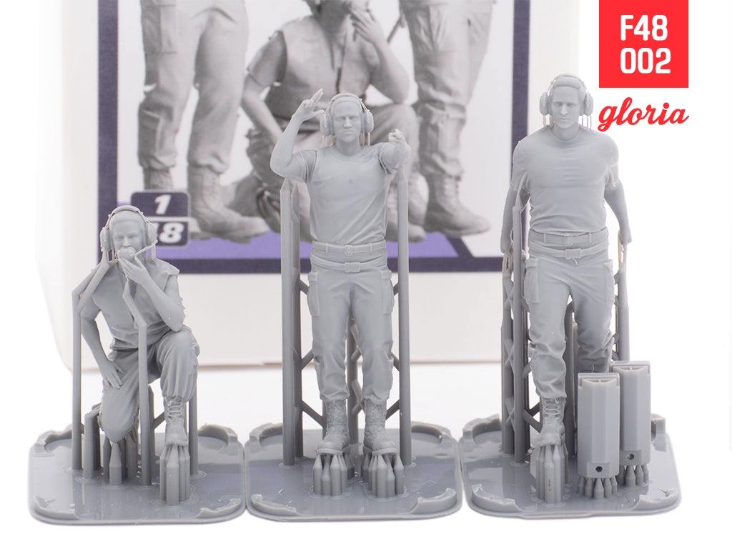 Gloria F48002 Équipe au sol US Air Force vol.2 Figurines imprimées en 3D x 3 1/48 – Bild 4