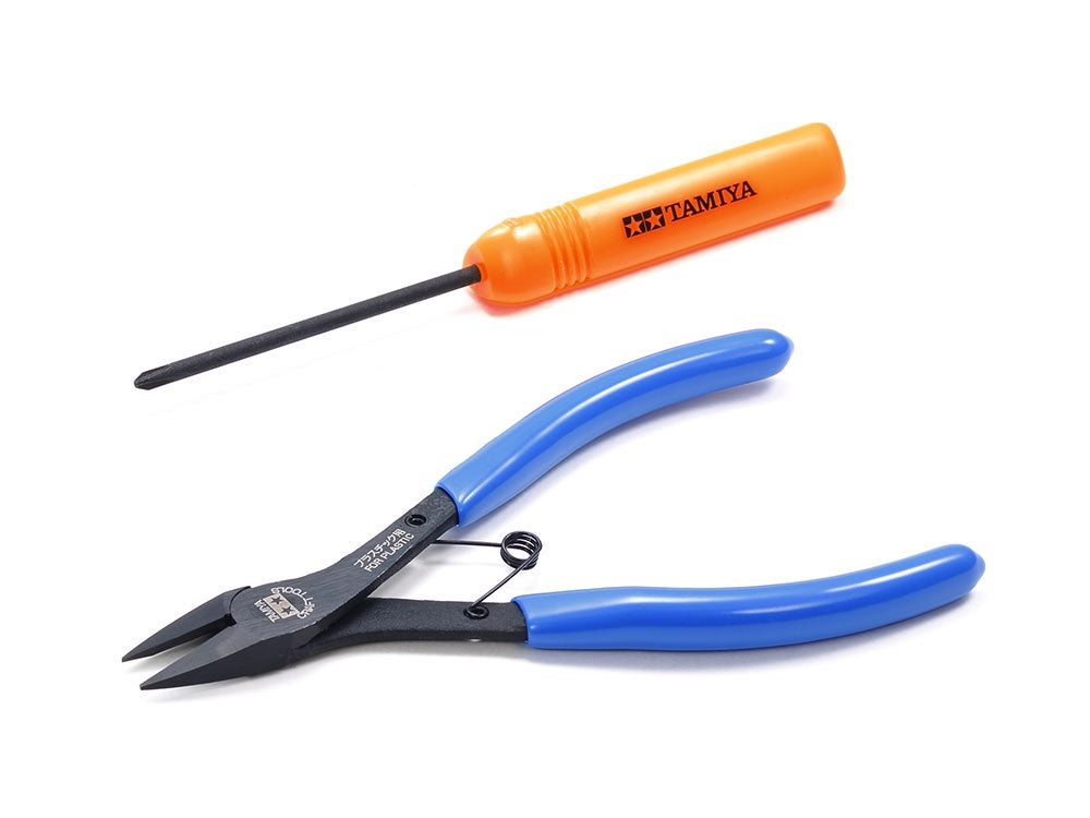 Tamiya 74158 Outils de loisirs créatifs Série Mini 4WD - Pince coupante et tournevis (+)