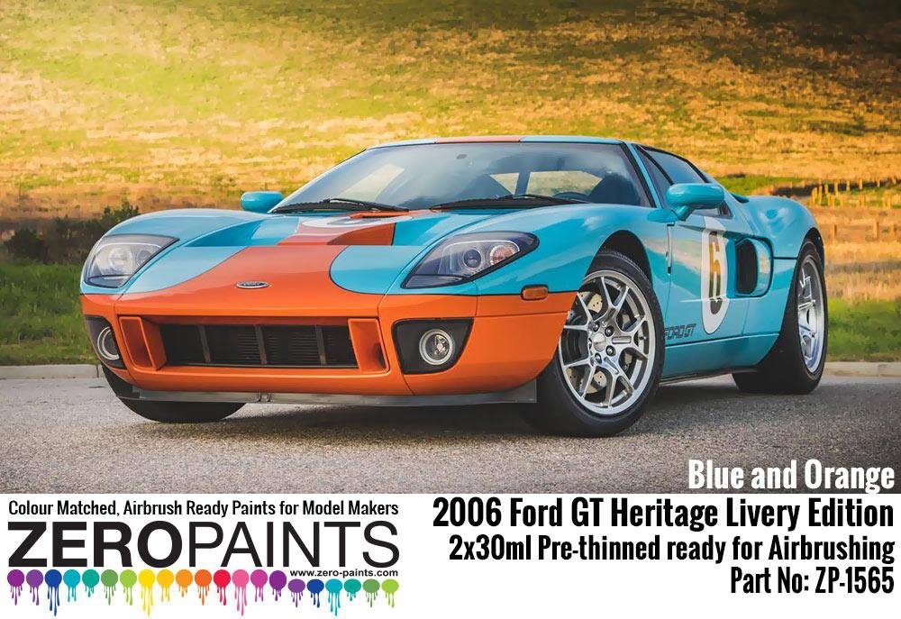 Kit de peinture Zero Paints ZP-1565 2006 Ford GT Heritage Livery Edition bleu et orange (2 x 30 ml) – image 2