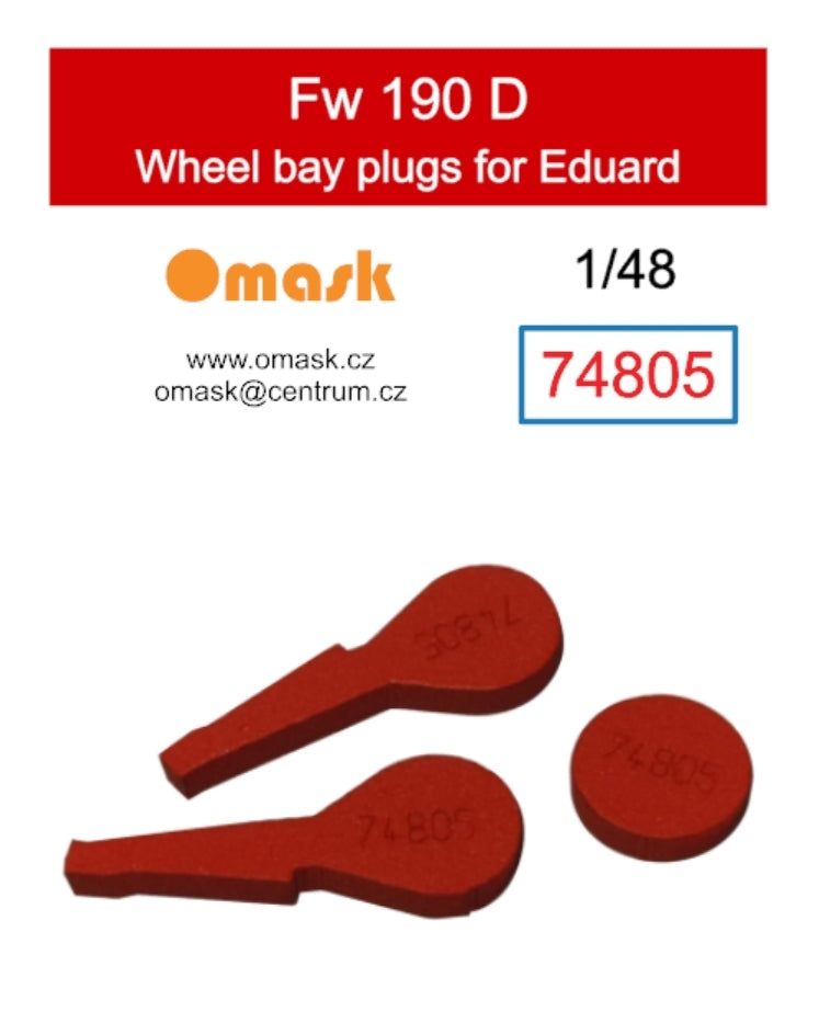 Omask 74805 Bouchons de puits de train d&amp;#39;atterrissage pour Fw 190 D (pour Eduard) 1/48