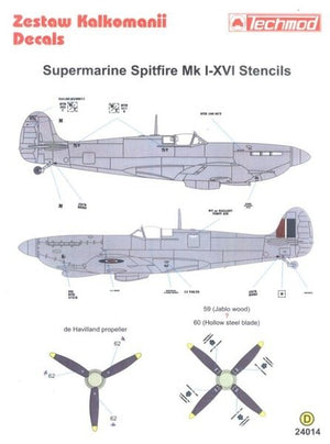Pochoirs Techmod 24014 Spitfire (1/24)  – imagen 2