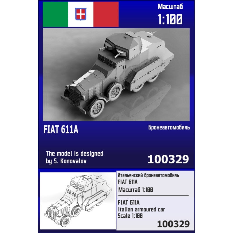Zebrano Z100-329 Fiat 611A Italian Armoured Car 1/100