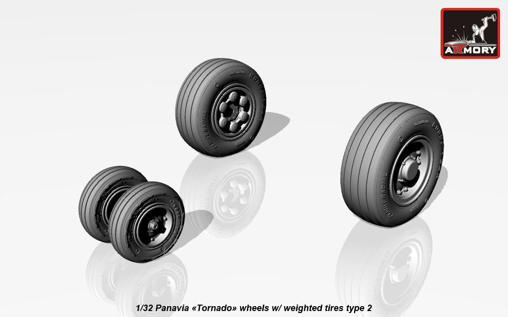 Roues Armory Models AW32501b Panavia Tornado, avec pneus type « b » (GY) 1/32 – image 3