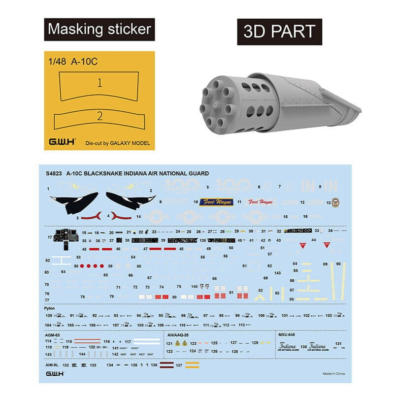 Maquette Great Wall Hobby S4823 A-10C Blacksnake de la Garde nationale aérienne de l&amp;#39;Indiana au 1/48 – image 3