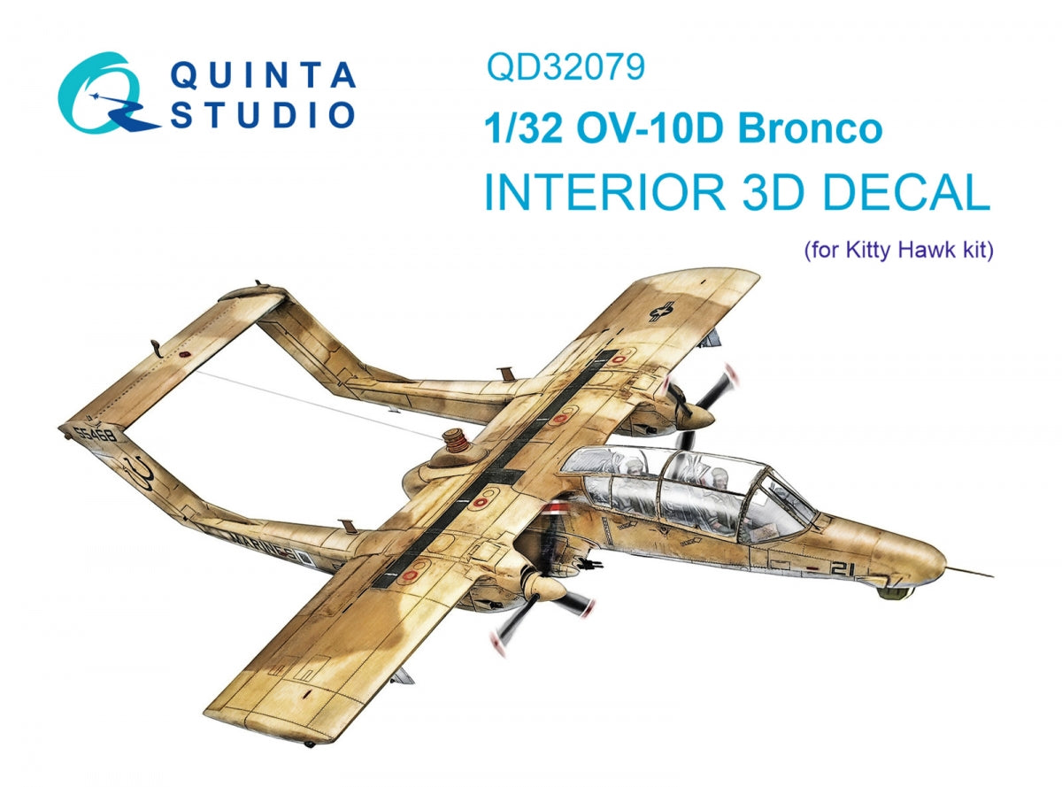 Intérieur imprimé en 3D et coloré sur papier décalcomanie Quinta Studio QD32079 OV-10D (KittyHawk) 1/32
