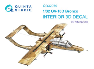 Intérieur imprimé en 3D et coloré sur papier décalcomanie Quinta Studio QD32079 OV-10D (KittyHawk) 1/32