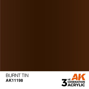 AK Interactive AK11198 BURNT TIN – MÉTALLIQUE 17 ml