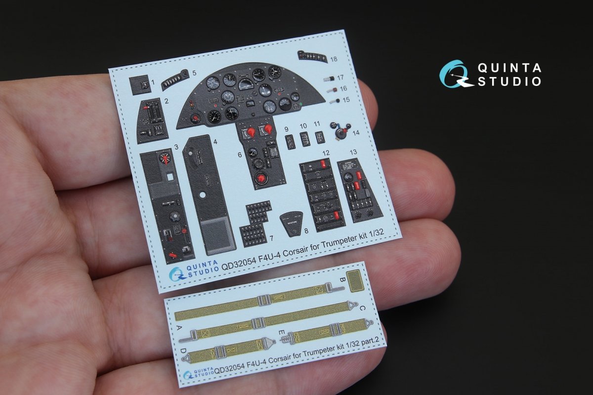 Intérieur du F4U-4 imprimé en 3D et coloré sur papier décalcomanie Quinta Studio QD32054 (pour maquette Trumpeter) 1/32  – image 2