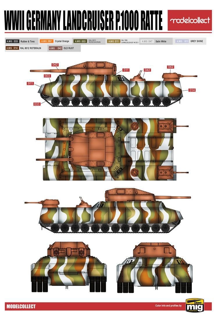Modelcollect UA72088 Landcruiser allemand P.1000 de la Seconde Guerre mondiale (1/72) – image 3