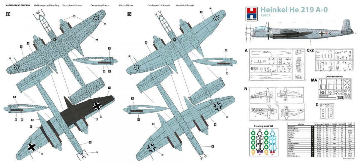 Hobby 2000 72067 Heinkel He 219 A-0 (DRAGON + CARTOGRAPHE + MASQUES) 1/72 – image 5