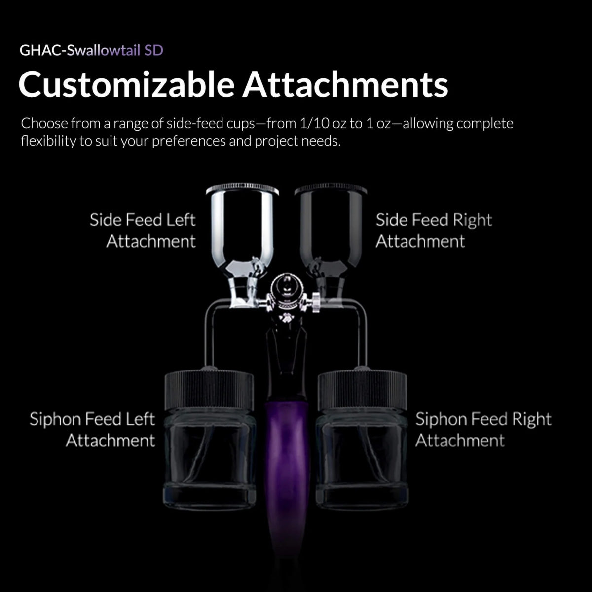 Gaahleri 43011 Ace Series GHAC-Swallowtail SD 0,28 &amp; 0,5 mm Airbrush