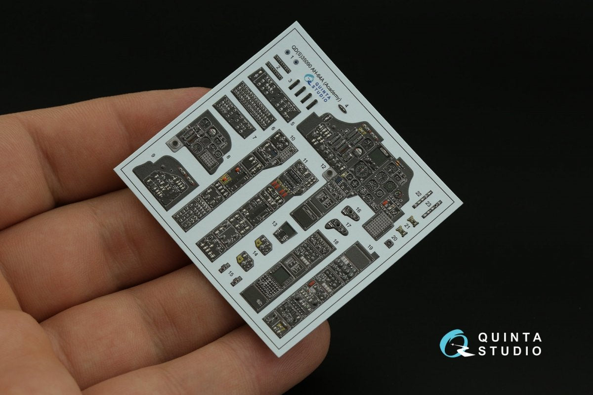 Intérieur imprimé en 3D et coloré sur papier décalcomanie Quinta Studio QDS-35090 AH-64A (Academy) (Petite version) 1/35 – Bild 11