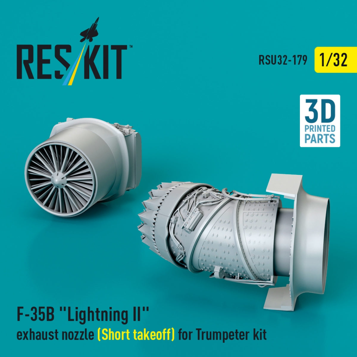 RESKIT RSU32-0179 Tuyère d&amp;#39;échappement F-35B « Lightning II » (décollage court) pour maquette Trumpeter (impression 3D) 1/32 – image 2