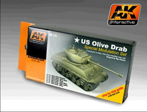 Ensemble de couleurs vert olive AK131 d&amp;#39;AK Interactive