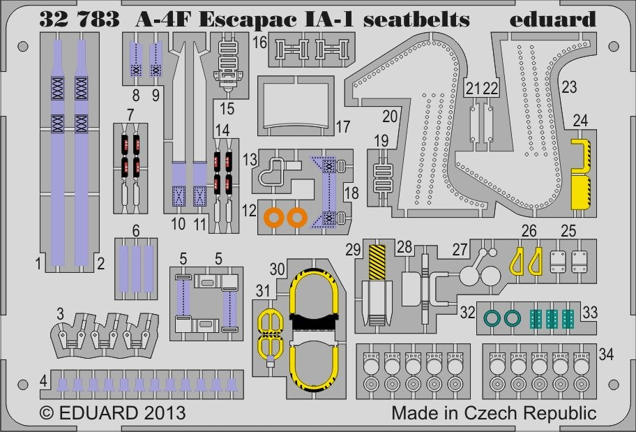 Ceintures de sécurité Eduard 32783 A-4F Escapac IA-1, échelle 1/32, Trumpeter