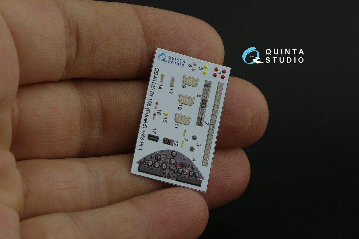 Quinta Studio QD48125 Bf108 3D-Printed &amp;amp; coloured Interior on decal paper (Eduard) 1/48 – zdjęcie 10